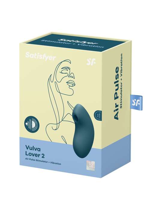 Stimulateur clitoridien par air pulsé et vibration bleu USB Vulva Lover 2 Satisfyer - CC597826