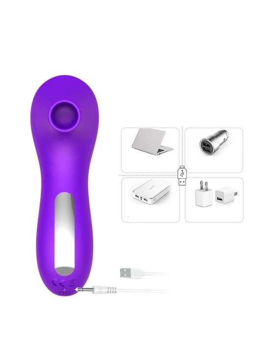 Stimulateur succion de clitoris et tétons USB violet - BOZ-086PUR