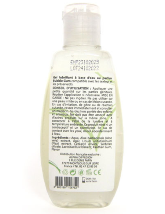 Lubrifiant à base d'eau 100% naturel Bubble Gum 90 ml - SEZ086