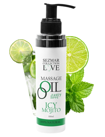 Huile de massage comestible mojito menthe 100ml - SEZ005A