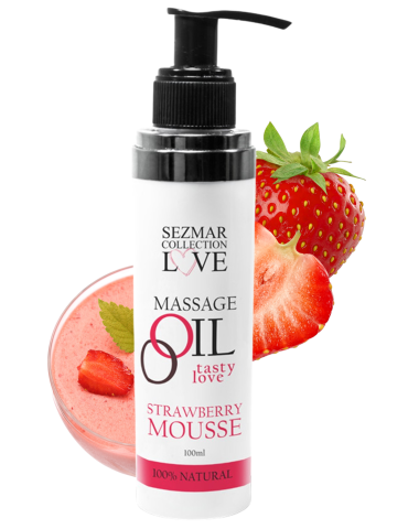 Huile de massage comestible mousse de fraise 100ml - SEZ003A