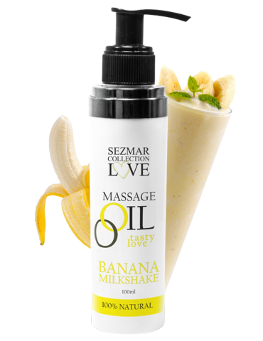 Huile de massage comestible milkshake banane 100ml - SEZ001A