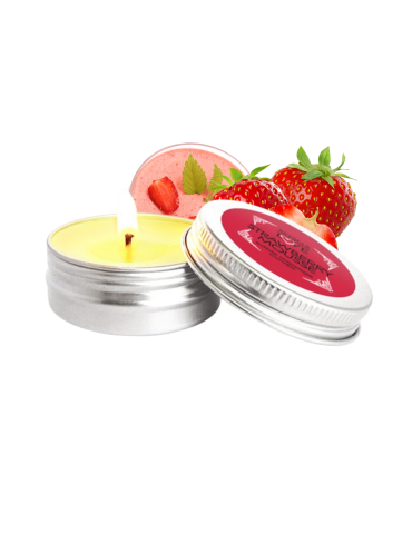 Mini Bougie de massage mousse de fraise 30ml - SEZ072