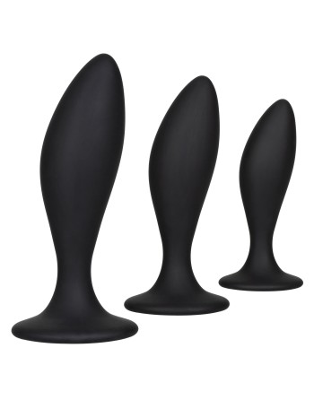 Lot de 3 plugs en silicone Curve Kit Noirs