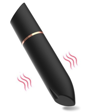 Mini Vibro Heart Lipstick 9cm Noir