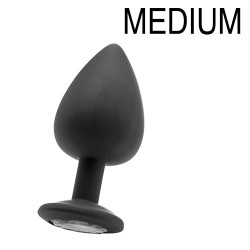 Plug diamond Large – 7 x 3.5 cm Noir