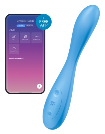 Vibro connecté G-SPOT FLEX 4+ Satisfyer 20cm Bleu