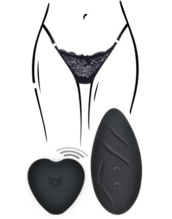 Stimulateur de clitoris télécommandé Panty Angel Noir