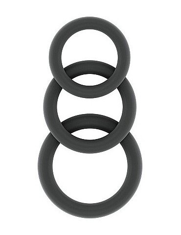 Lot de 3 cockrings Silicone Sono nÂ°25 Gris