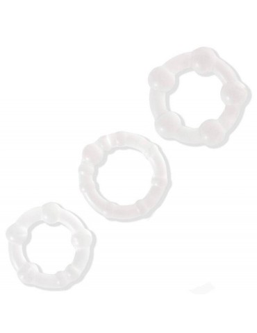 Lot de 3 cockrings Power Plus transparents