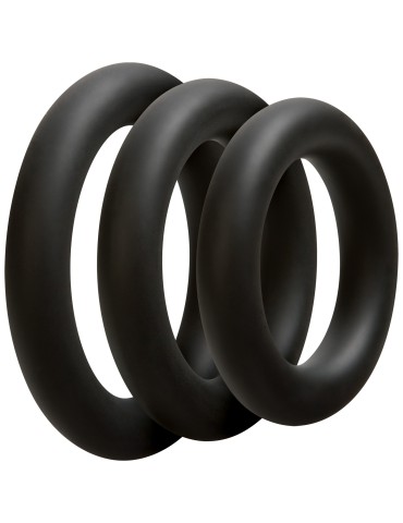 Lot de 3 Anneaux Silicone 10mm Noirs