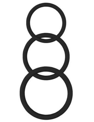 Lot de 3 cockrings Silicone Magnum Force Noir