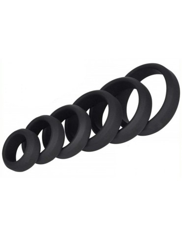 Lot de 6 cockrings Silicone Hyperion Noir