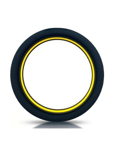 Cockring silicone Beast Ring 36mm Noir-Jaune