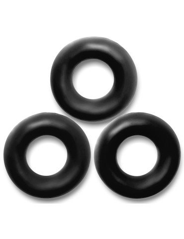 Lot de 3 cockrings Fat Willy Noirs