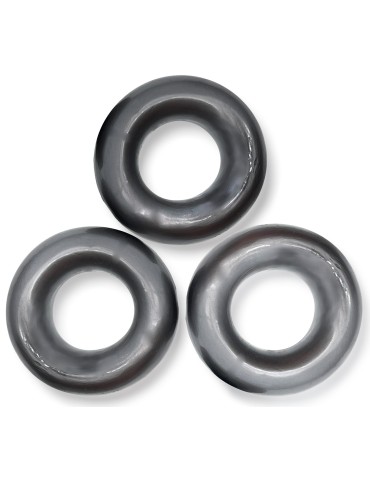 Lot de 3 cockrings Fat Willy Gris