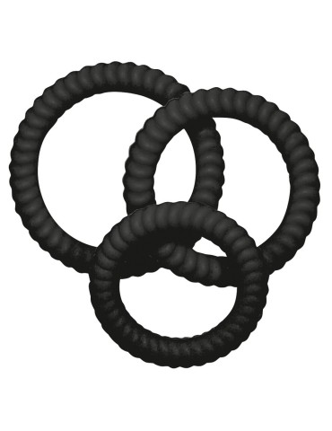 Lot de 3 cockrings silicone Lust Noirs