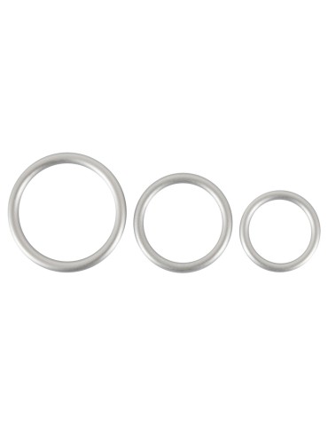 Lot de 3 cockrings Silicone Thin Ring Gris