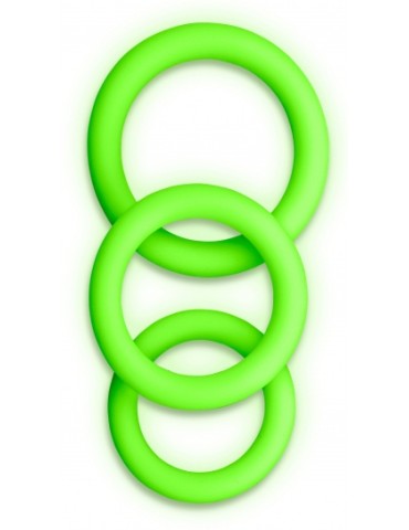 Lot de 3 cockrings phosphorescent Glow Annels 20-30mm