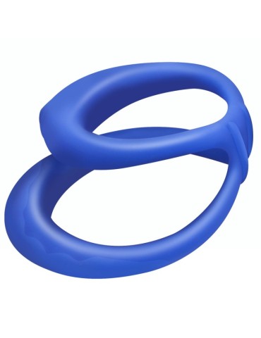 Double Cockring Silicone Soft Duo 40mm Bleu