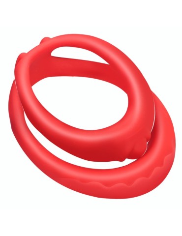 Double Cockring Silicone Soft Duo 40mm Rouge