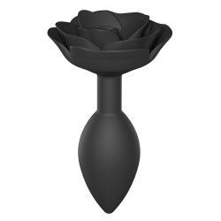 Plug anal bijou Open Roses L 9 x 3.8cm Noir