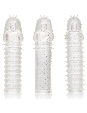 Kit de 3 Gaines de pÃ©nis texturÃ©es Ribbed Extend 14 x 4cm