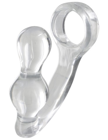 Plug + Cockring Power Duo 9 x 4cm - Anneau 40mm Transparent