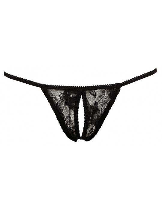 String dentelle noire ouvert à l'entrejambe - R23207621101