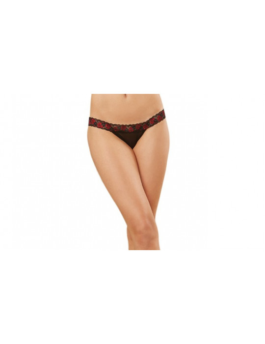 Panty dentelle et strappy - DG1424BLK