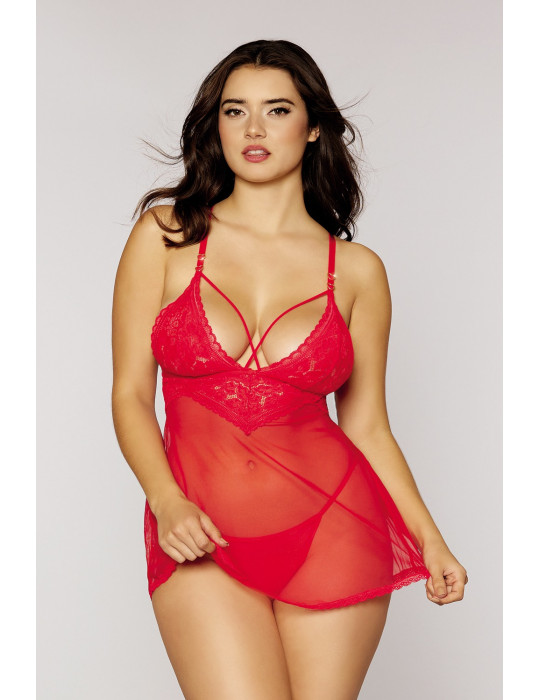 Nuisette et string rouge - DG12701RED