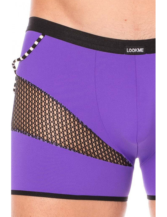 Boxer violet  filet et corde - LM2004-67PUR