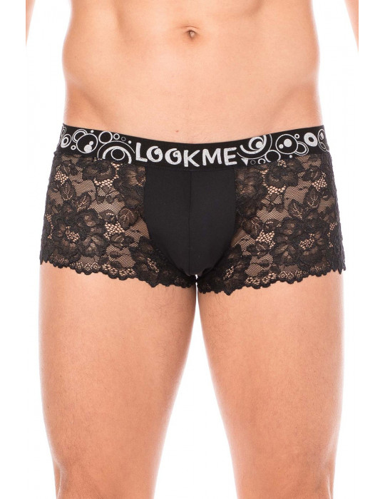 Boxer noir en dentelle délicate - LM2006-67BLK