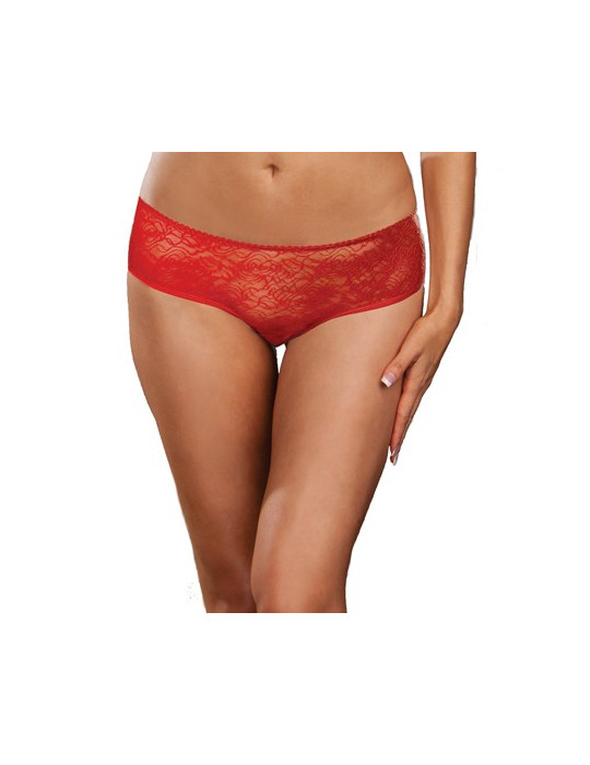 Panty taille basse, ouvert, fronces au dos - DG1300XRED