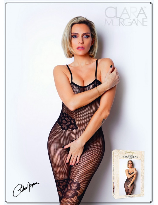 Bodystocking résille noire avec fine bretelles - Le Numéro 6 - Collection Bodystocking - CM99006