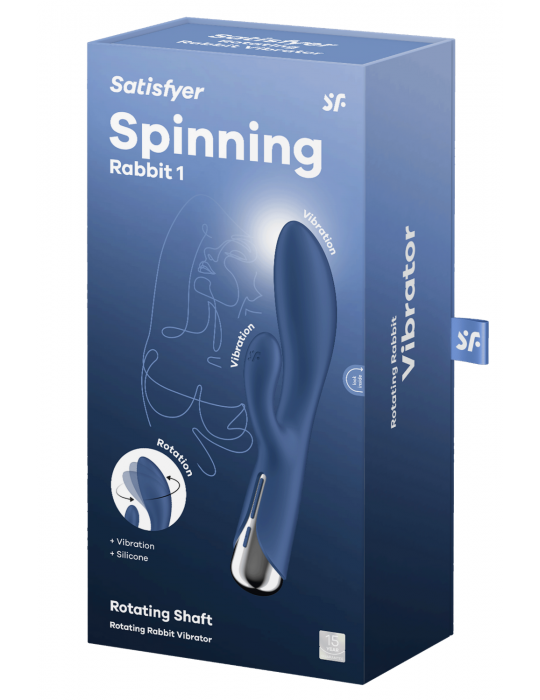 Vibromasseur rabbit USB tête rotative bleu Spinning Rabbit 1 Satisfyer - CC597856