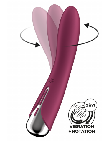 Vibromasseur USB tête rotative point G rouge Spinning Vibe 1 Satisfyer - CC597855