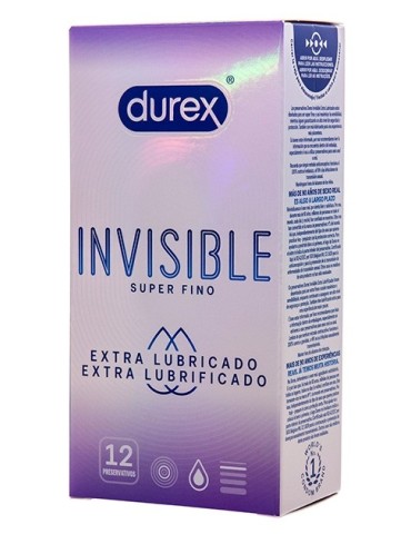 Préservatifs fins lubrifiés Invisible Durex x12