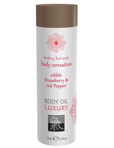 Huile de massage Comestible - FRAISE et POIVRON ROUGE 75ml