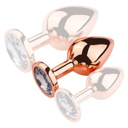 Plug Bijou anal PinkyGold M 7.5 x 3.3cm Bijou Transparent