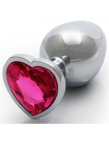 Bijou anal Heart Gem L 8 x 4cm Argenté-Rose