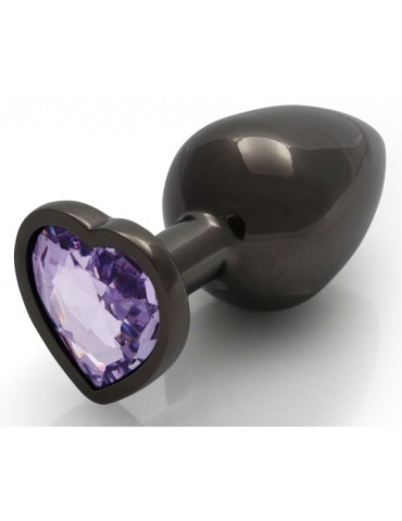 Bijou anal Heart Gem L 8 x 4cm Noir-Violet