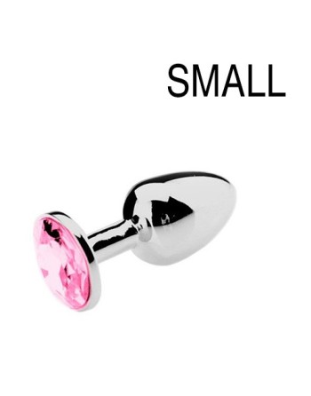 Plug Bijou Strass Rose - SMALL 6.5 x 2.7cm