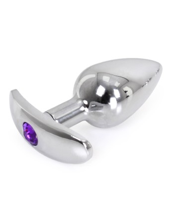 Plug Bijou anal avec base arrondie Curve 6 x 2.8 cm - Bijou Violet