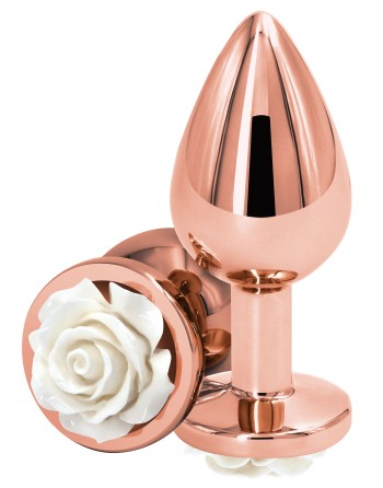 Plug Bijou REAR M 7 x 3.4cm Rose-Blanc