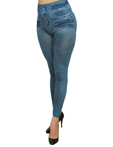 Legging bleu effet jean usé - FD1014