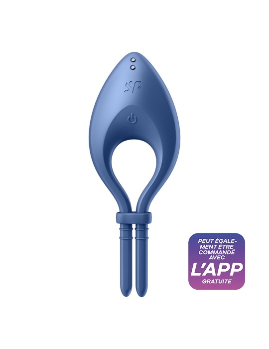 Cockring vibrant connecté USB bleu Bullseye Satisfyer - CC597798