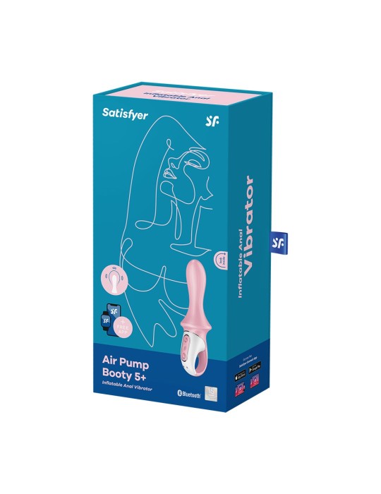 Vibromasseur anal gonflant connecté rose USB Air Pump Booty 5 Satisfyer - CC597803