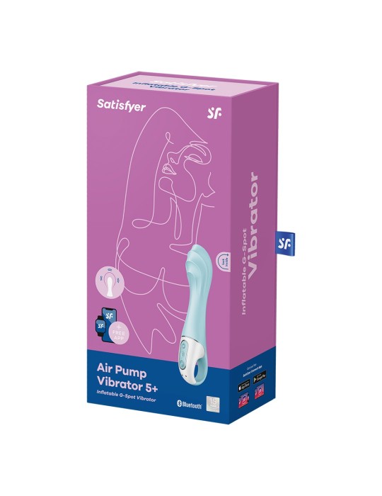 Vibromasseur gonflant connecté bleu USB Air Pump Vibrator 5 Satisfyer - CC597802