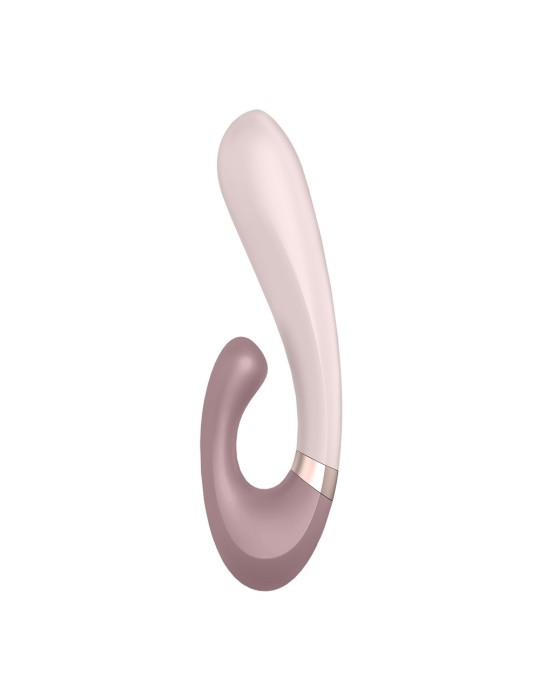 Vibromasseur point G avec stimulateur clitoris connecté chauffant USB mauve Heat Wave Satisfyer - CC597777